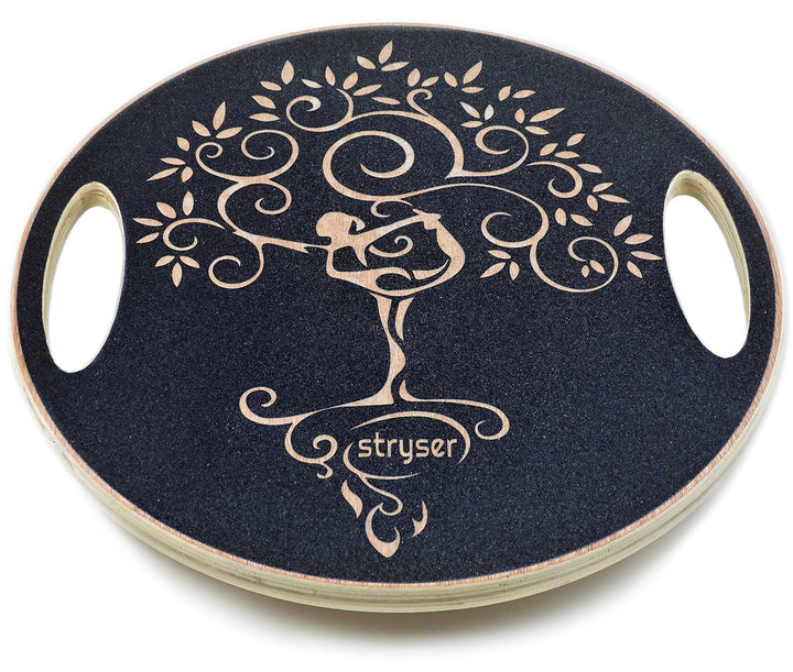 STRYSER Balance Board aus Holz - Gleichgewichtstrainer, Bewegungskreisel für Physiotherapie inkl. Th