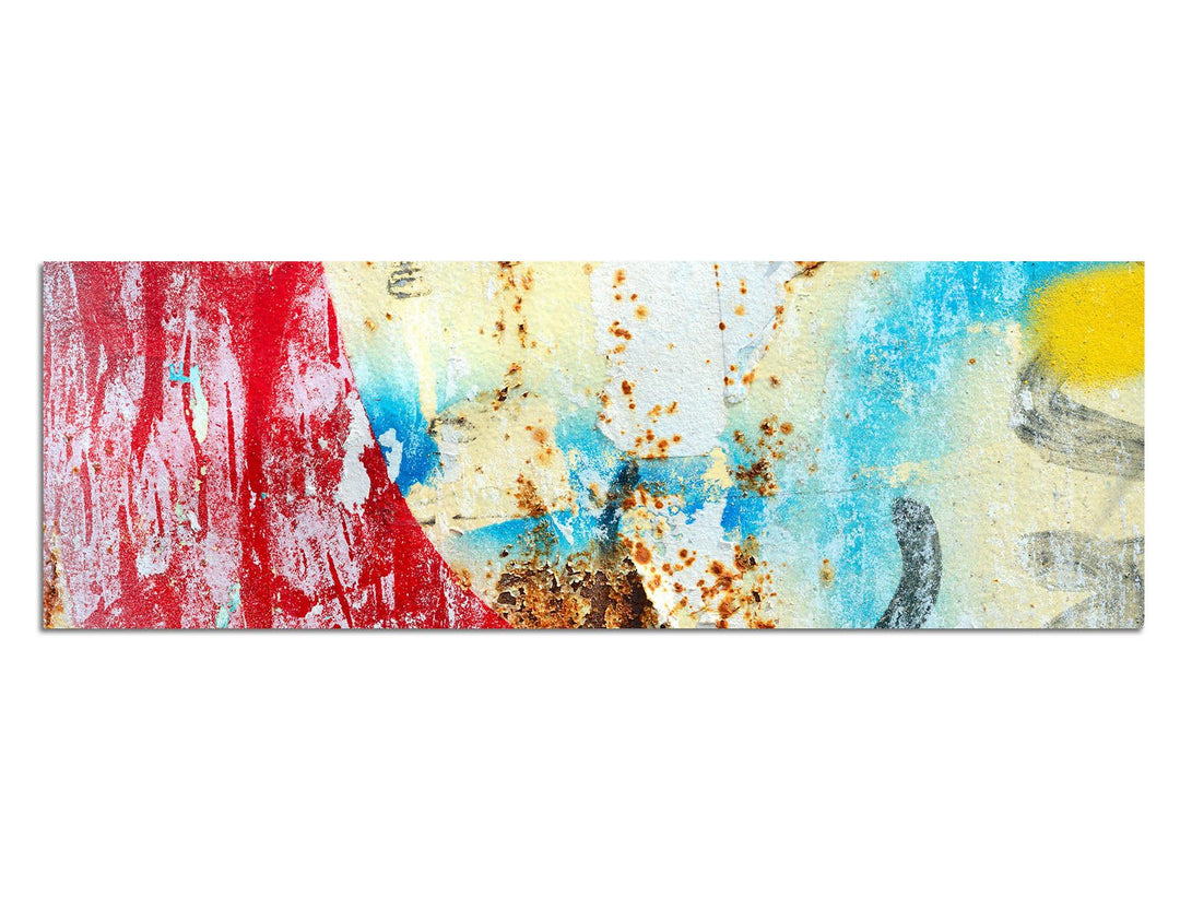 Paul Sinus Art Panoramabild auf Leinwand und Keilrahmen 120x40cm Graffiti Poster abstrakt bunt