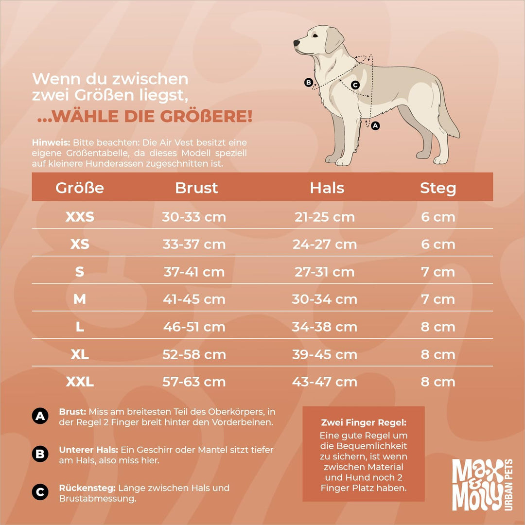 Max &amp; Molly Hundegeschirr Matrix 2.0 Sand/XXS als Air Vest Geschirr, Step-In Geschirr mit Gotcha! Sm