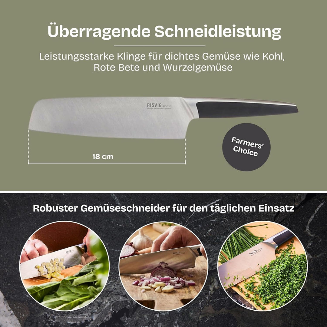 18 cm Gemüsemesser Acutus – Leichtes Küchenmesser für hartes Gemüse und Kohl – Ergonomisches Design