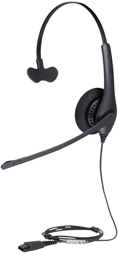 Jabra Biz 1500 Quick Disconnect On-Ear Mono Headset - Corded Headphone with Noise-cancelling Microph