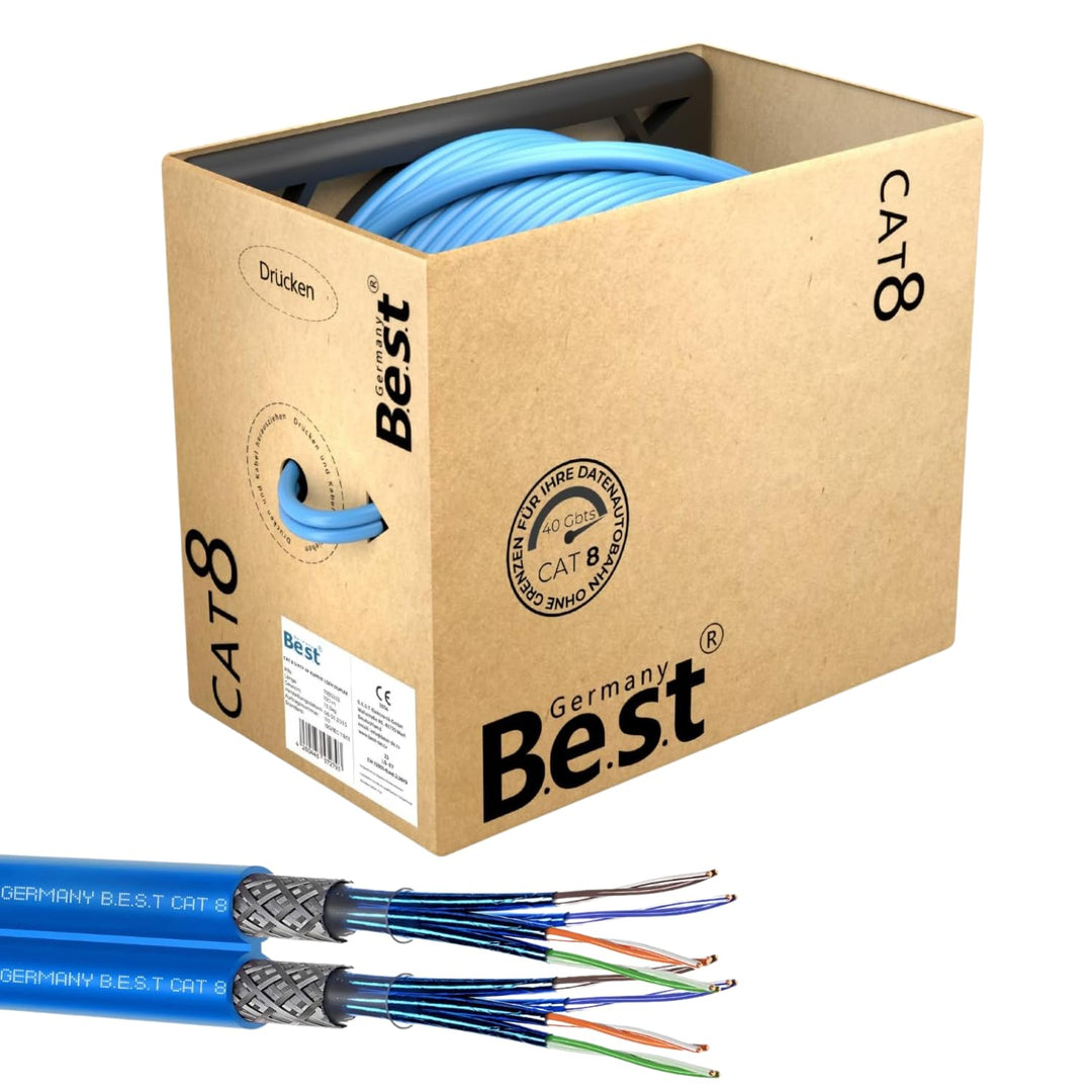 Germany B.e.s.t 100M CAT 8 Duplex Netzwerkkabel Verlegekabel Kupfer LAN Kabel Ethernetkabel S/FTP 40