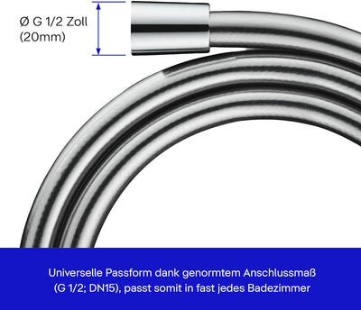 Duravit Universal Brauseset, wassersparende Handbrause rund ((Ø 110 mm), Wandanschlussbogen, flexibl