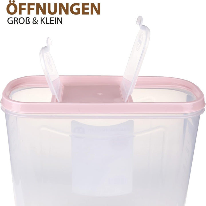 Bestgoodies Vorratsdosen mit Deckel (6er Pack - Altrose) 4,5 Liter, Luftdicht Schüttdose BPA frei le
