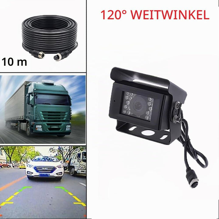 Rückfahrkamera Camecho IR Nachtsicht wasserdichte Rückfahrkamera + 10 Mt 4 Pins Kabel Kit für Auto B