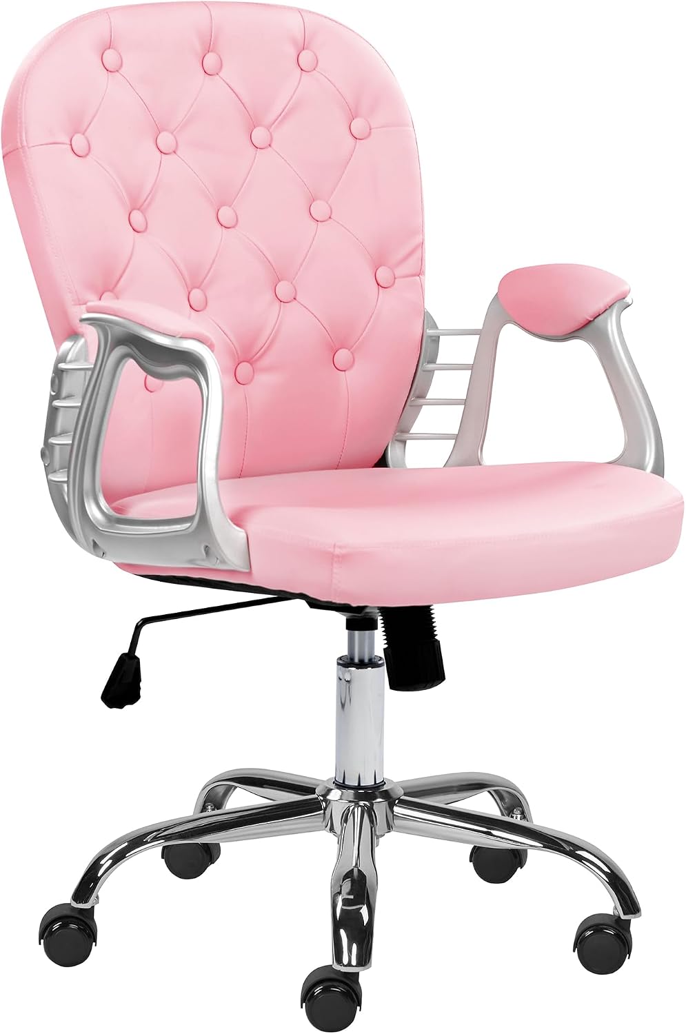 Büro Schreibtischstuhl Drehstuhl Kunstleder Verstellbar Lehne Rosa Princess