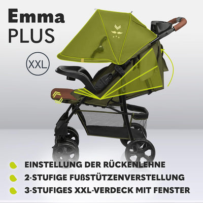 LIONELO Emma Plus Kinderwagen bis zu 15 kg, Kindersportwagen, leicht modern klein Buggy mit Liegepos