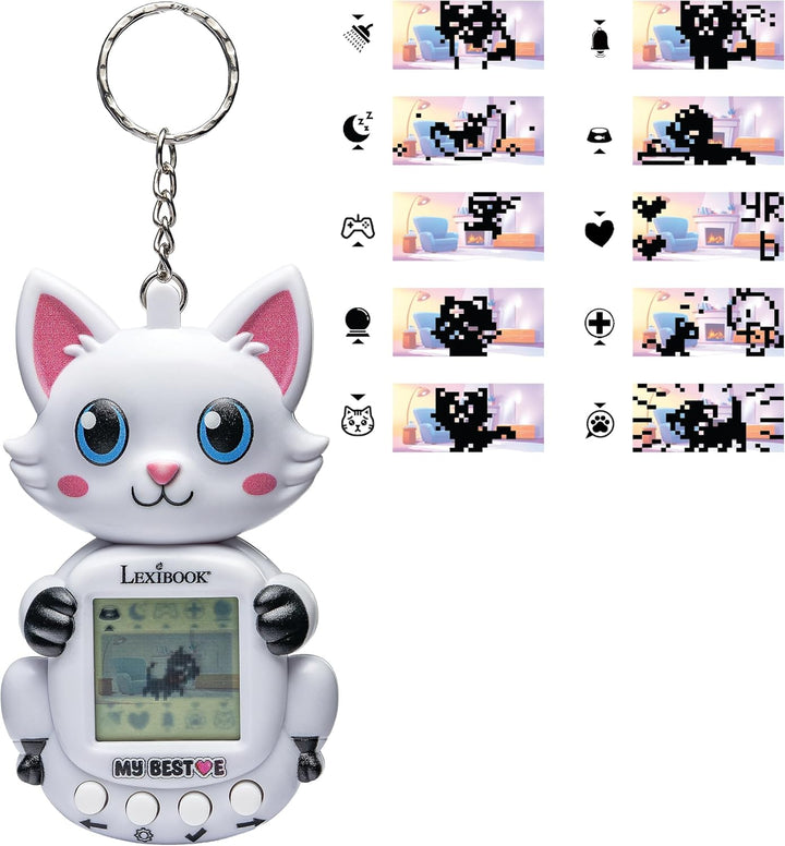 Lexibook, Konsole My Best-E® Chat mit LCD-Bildschirm und Schlüsselanhänger, JLMBCAT, Cat