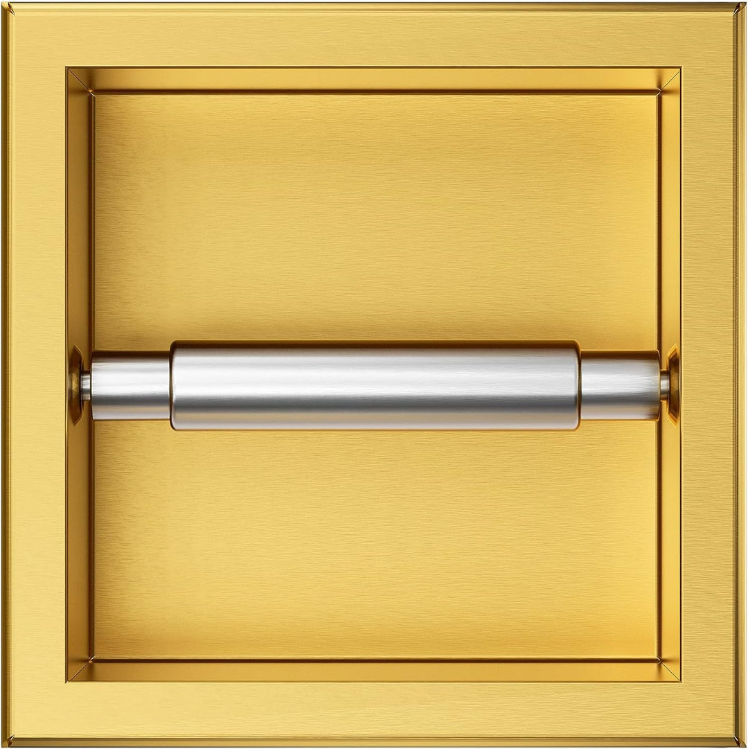Balneo Toilettenpapierhalter Edelstahl Gold, 17,3x17,3x8,6 cm,Toilettenpapierhalter für Badzimmer, I