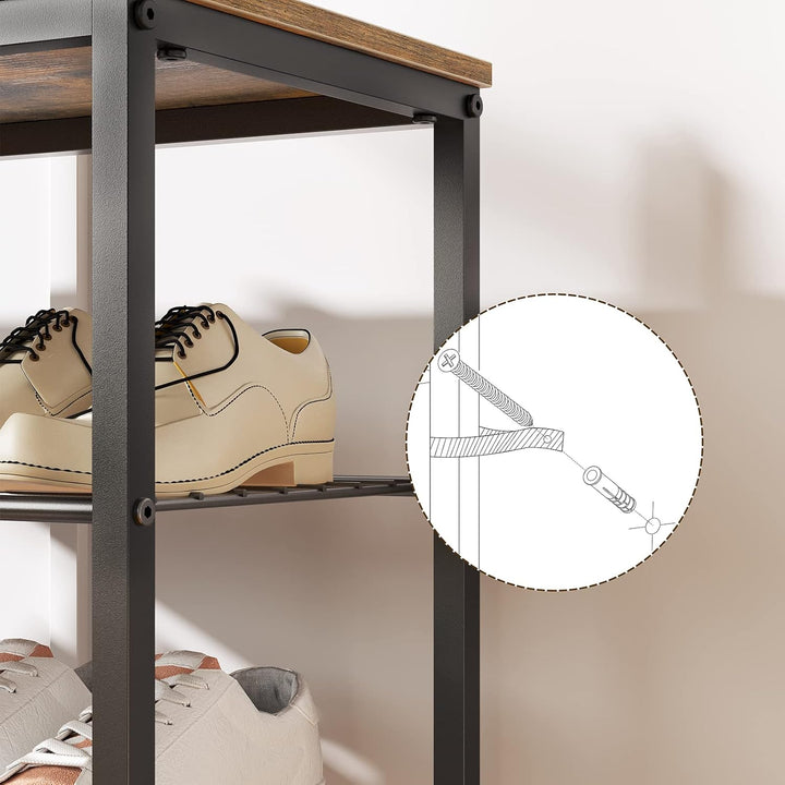 YATINEY Schuhregal hoch, Schuhablage mit 8 Ebenen, Schuhschrank mit grosser Kapazität, für 32 Paar S
