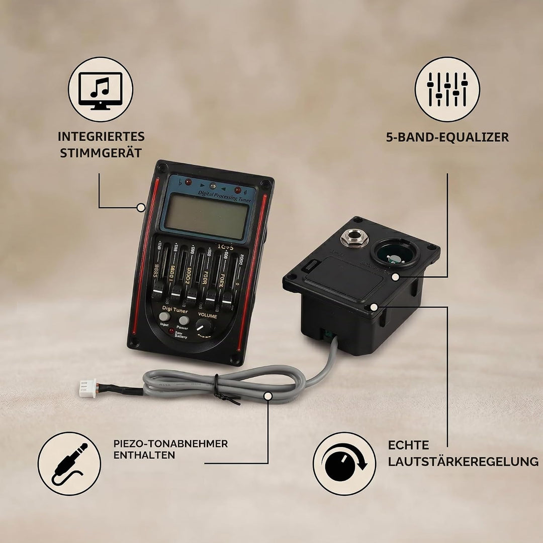 Bnineteenteam 5 Band Gitarren Tonabnehmer EQ Equalizer Piezo Tonabnehmer Akustischer Gitarren Vorver