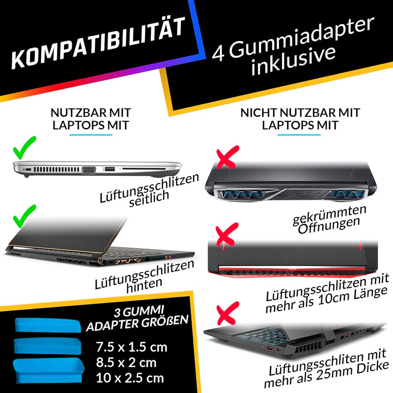 KLIM Cool Universaler Kühler für Spielekonsole Laptop PC – Hochleistungslüfter für Schnelle Kühlung