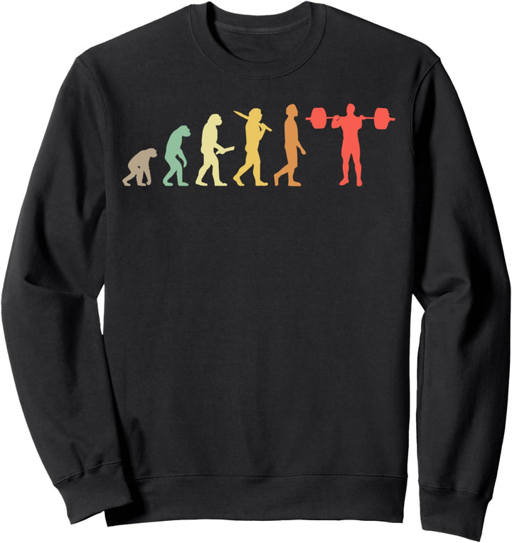 Retro Gewichtheben Evolution Geschenk für Gewichtheber Sweatshirt