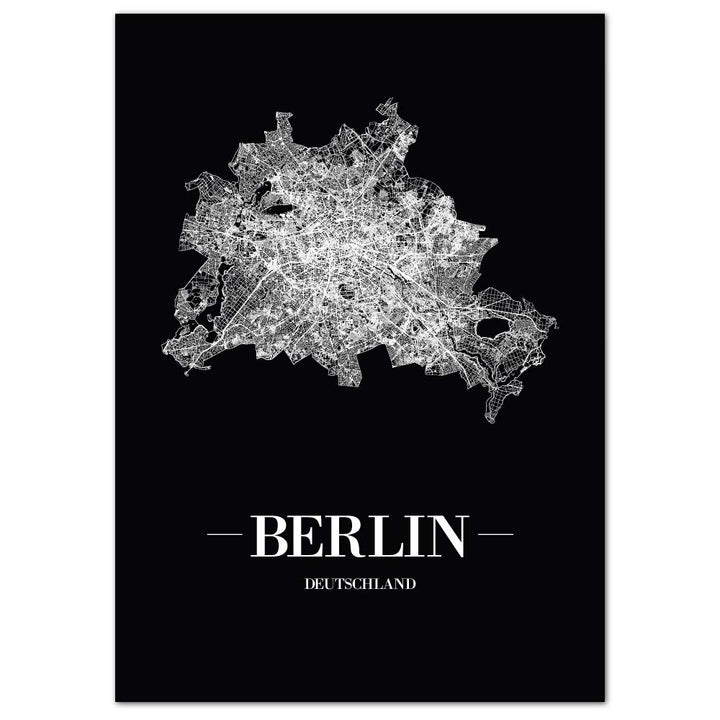 JUNIWORDS Stadtposter, Berlin, Wähle eine Grösse, 40 x 60 cm, Poster, Schrift A, Schwarz 40 x 60 cm