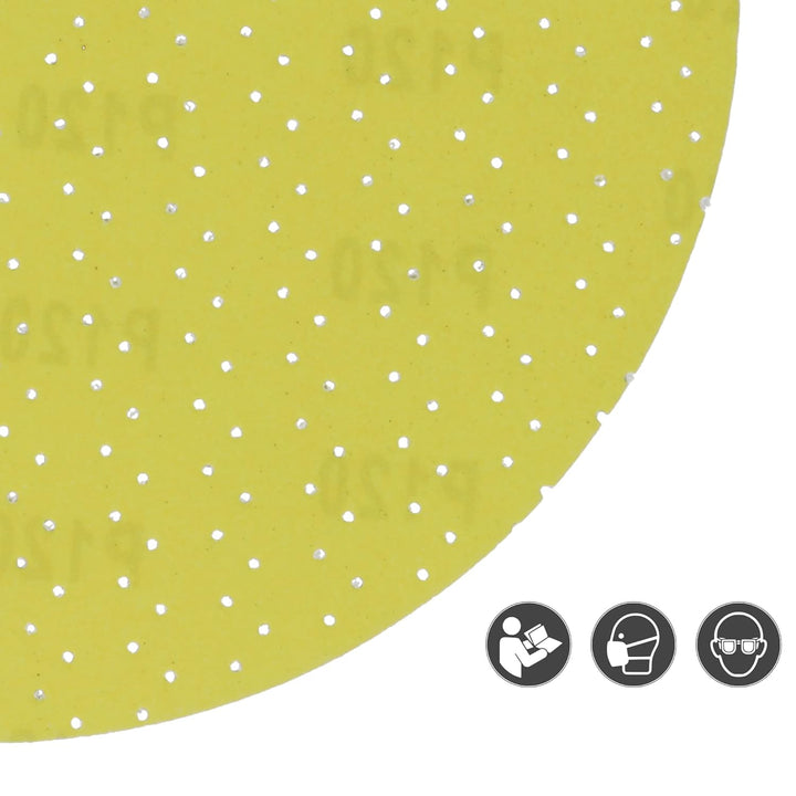 PRODIAMANT Schleifscheiben 225mm perforiert für Wand und Deckenschleifer 25 Stück Körnung P120 fein,