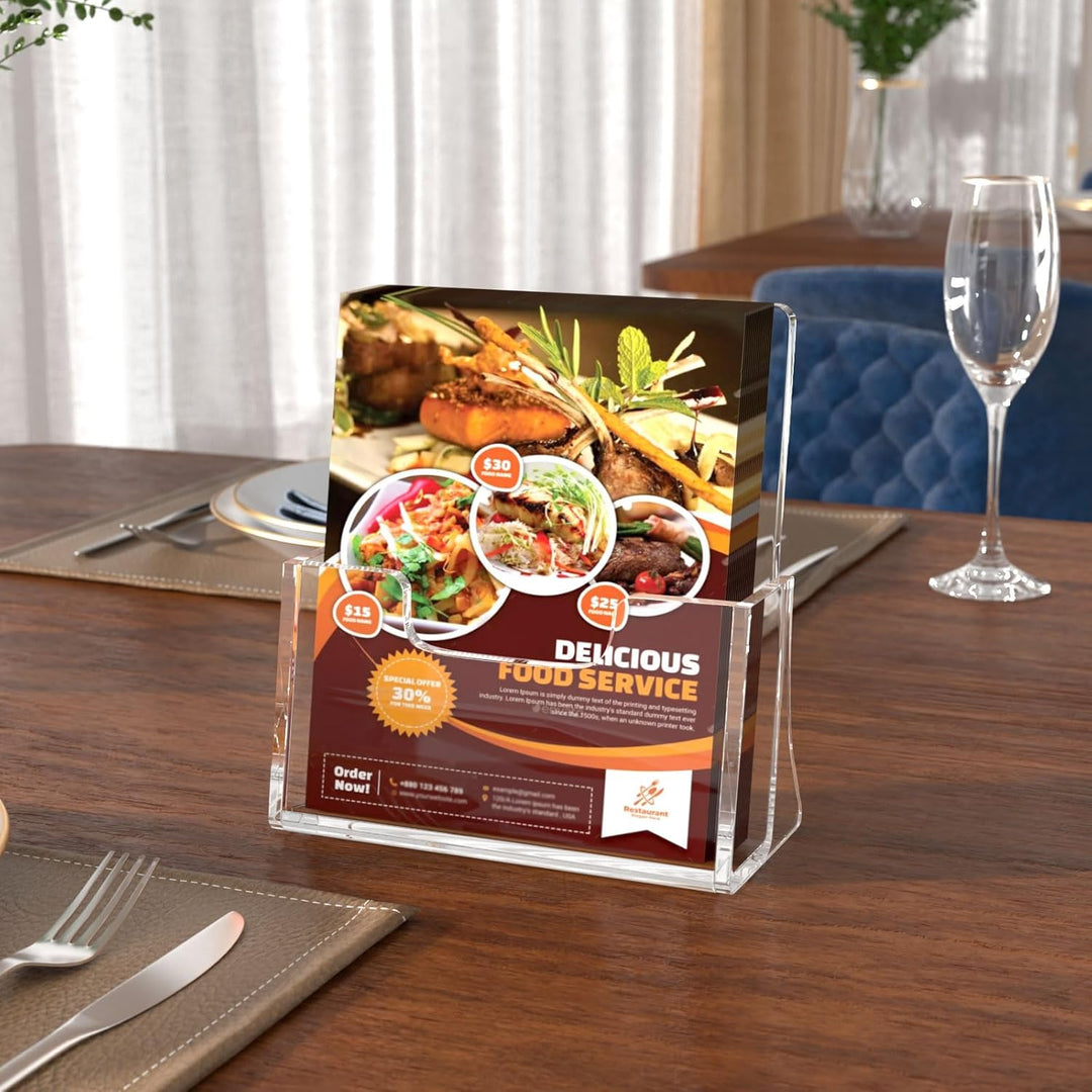 AITEE DIN A4 Tisch-Prospektständer: 2 Stück Acryl Transparenter Flyerständer Freistehende Prospektha