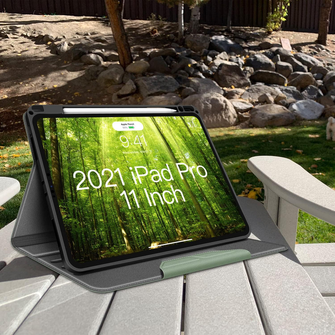 HOLIMET iPad Pro 11 Zoll Hülle 2022/2021/2020 mit Stifthalter, PU Leder Schutzhülle TPU-Rücken Stoss