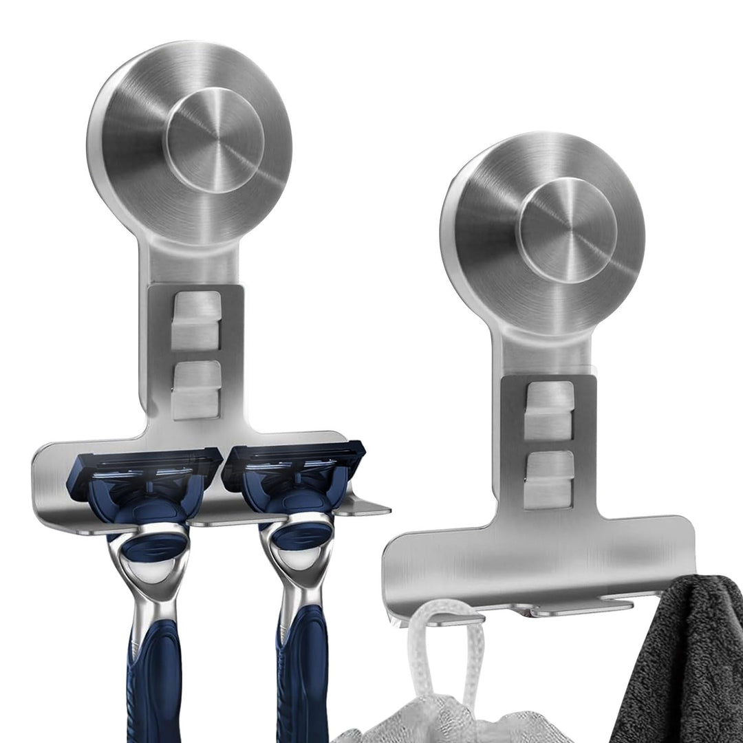 2er-Pack Rasiererhalter mit Saugnapf für die Duschwand, Hochleistungs-Saughaken für Rasierer, Handtu