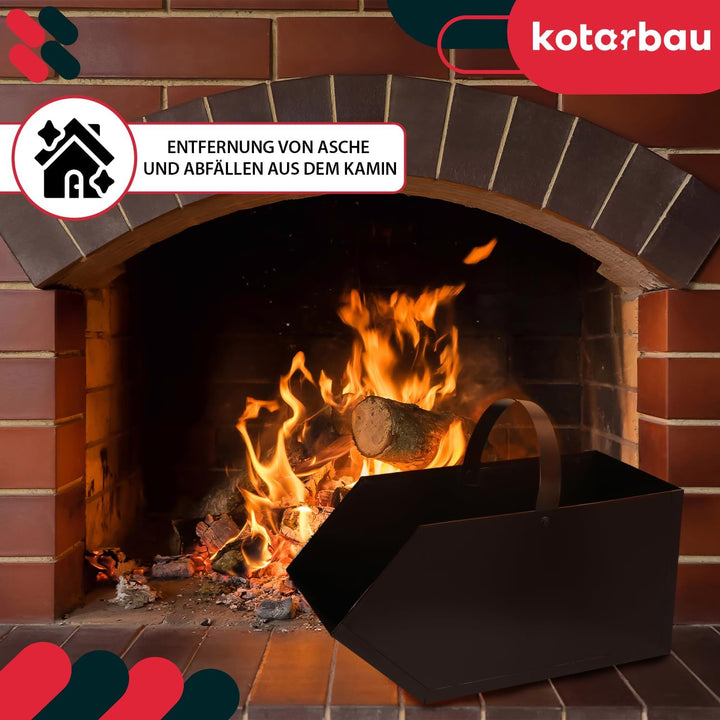 KOTARBAU Aschekasten Kohlenkasten Briketts Holz Koks Aschebehälter Kamingrill Zubehör Ascheschale Ko