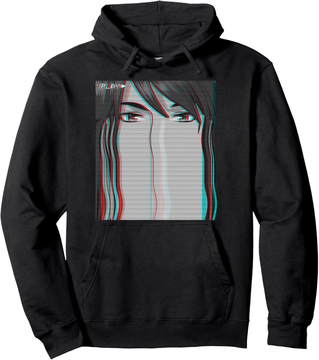 Vaporwave Aesthetic Sad Anime Boy Anime Eyes Japanese Otaku Pullover Hoodie