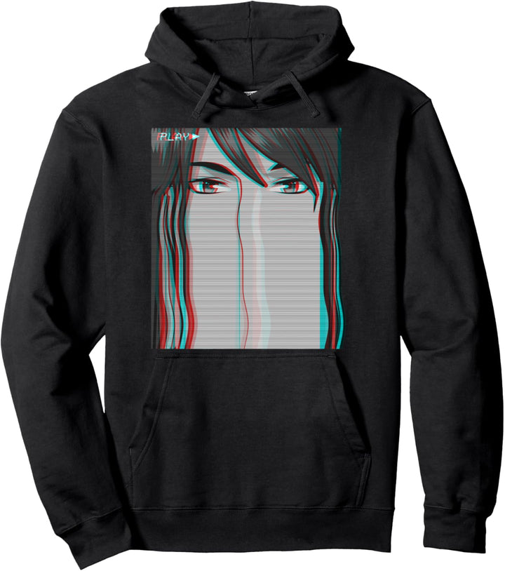 Vaporwave Aesthetic Sad Anime Boy Anime Eyes Japanese Otaku Pullover Hoodie