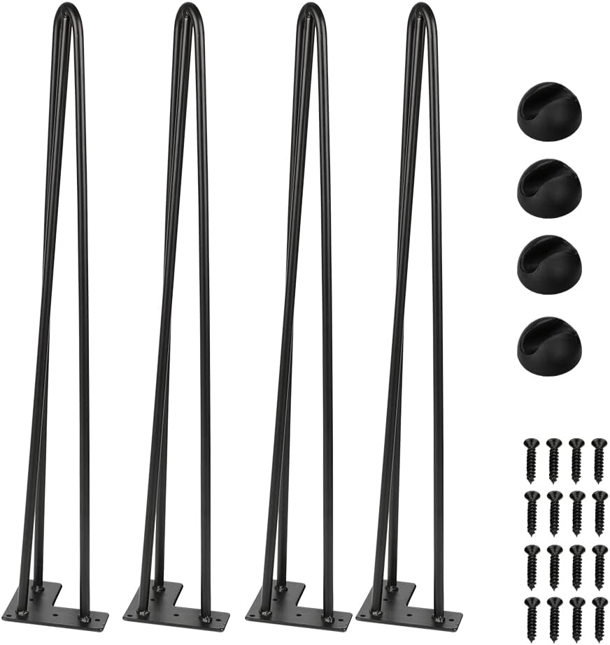 Ikodm 4er Set Haarnadel Tischbein, Hairpin Legs 72CM, möbelfüsse Tischkufen Esstisch mit Dreifachsta