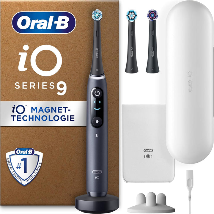 Oral-B iO Series 9 Plus Edition Elektrische Zahnbürste/Electric Toothbrush, PLUS 3 Aufsteckbürsten,