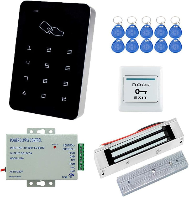 YAVIS RFID Zugangskontrolle System Kit Set Touchscreen Codeschloss Türöffner + 180kg / 350lbs Elektr