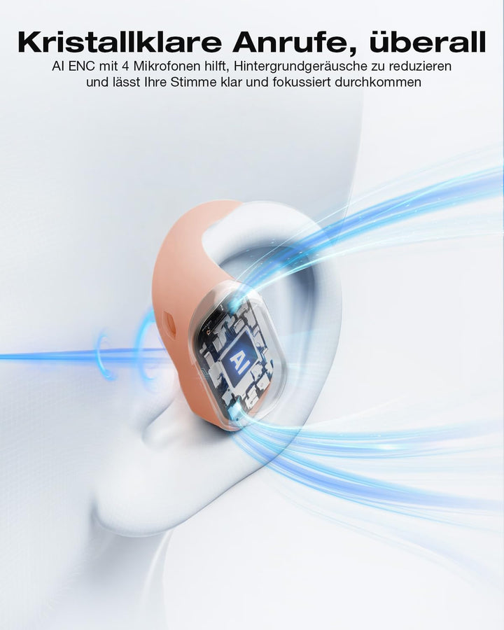 BlitzRock Open-Ear-Kopfhörer Bluetooth 5.4, Natürlicher Usgewogener Klang, Klare KI-Anrufe, 42 Stund