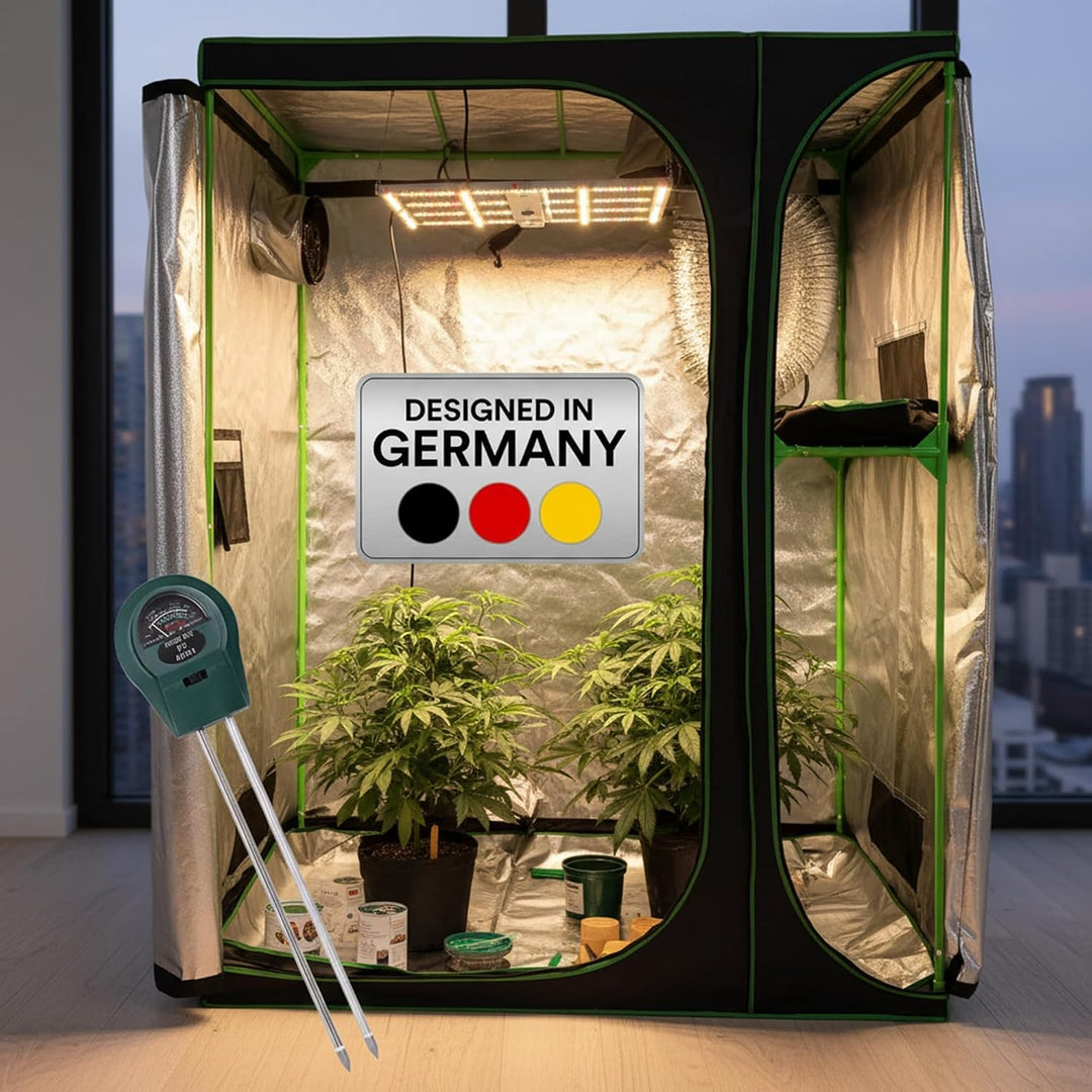 Mucola Growzelt 160x120x205 cm Set mit 3-in-1 Messgerät Zuchtzelt für Hydrokulturen zur Pflanzenzuch