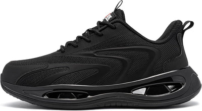 LARNMERN Arbeitsschuhe Herren Sicherheitsschuhe Leichte Stahlkappenschuhe Bequeme Antishock Atmungsa