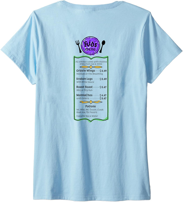 Disney Pixar Onward Manticore's Tavern Kids Menu T-Shirt mit V-Ausschnitt