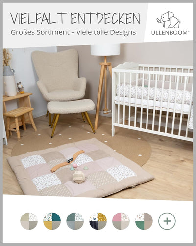 ULLENBOOM Krabbeldecke für Baby 120x120 cm, 100% OEKO-TEX Materialien, Made in EU, Dick & weich gepo