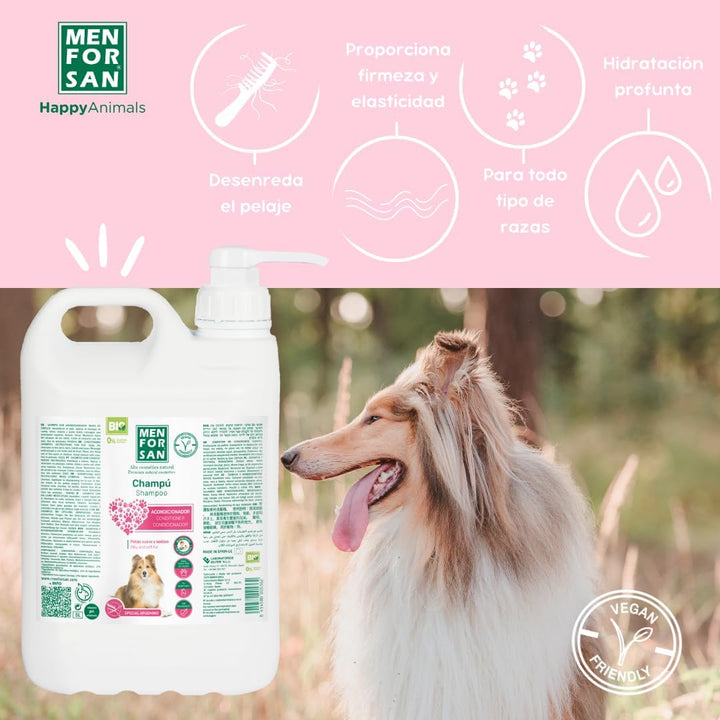 Menforsan Shampoo Conditioner Hunde 5 Liter, erleichtert das Entwirren, hilft beim Lösen 5000 ml, 50