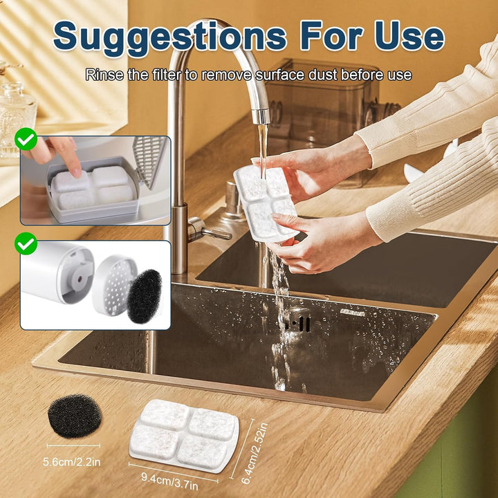 12 Packungen Filter Katzenbrunnen kompatibel mit FEELNEEDY 8L Edelstahl Katzenbrunnen FN-W18 (Modell