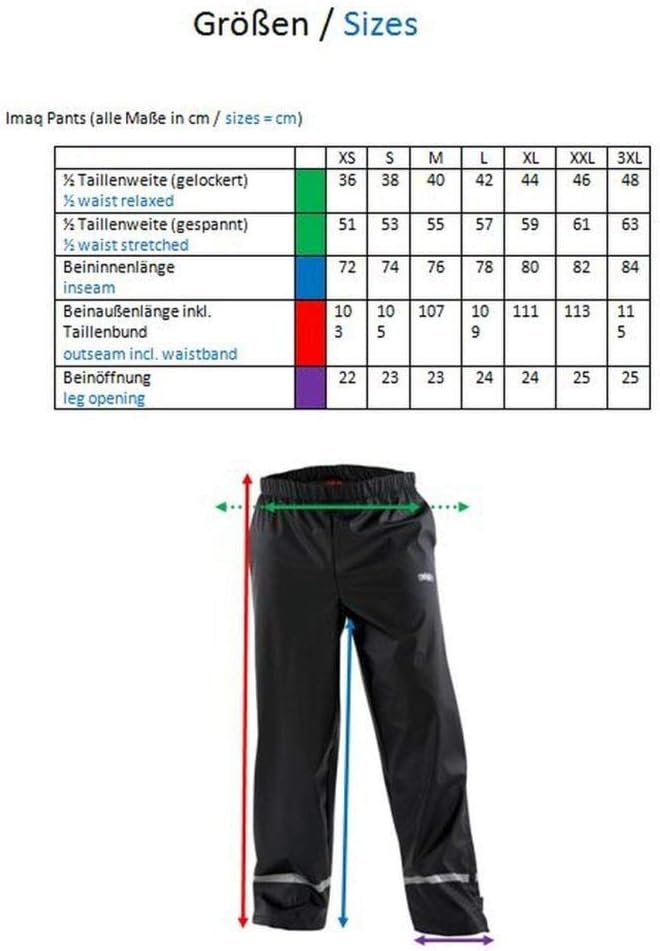 Owney Regenhose Imaq Unisex XL Schwarz, XL Schwarz