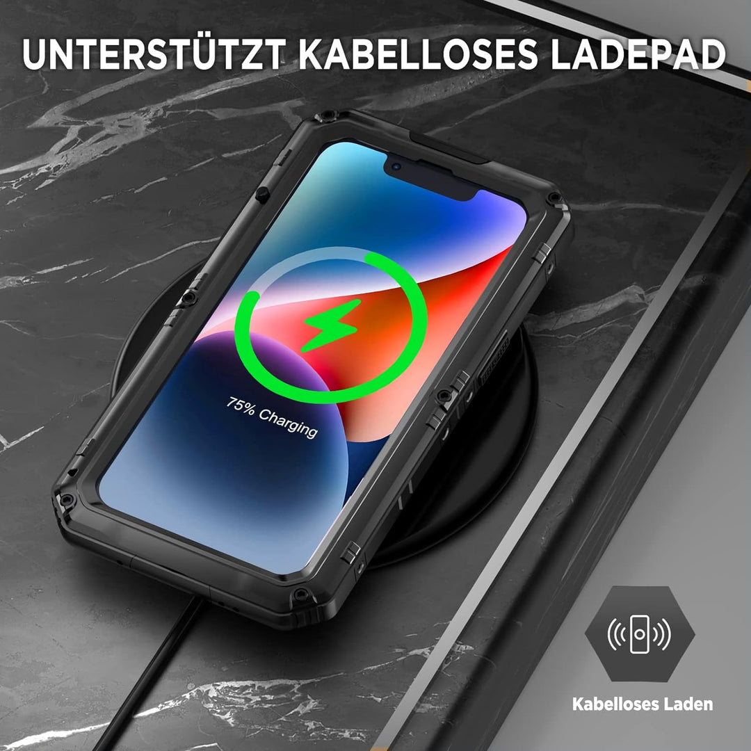 Beeasy für iPhone 14 Plus Wasserdicht Outdoor Hülle (6,7"), Stossfest Panzerhülle Militär 360 Grad S