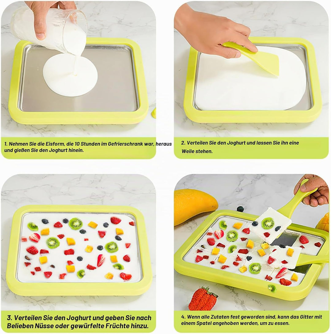 Eisplatte zum Eis Machen, Kommt mit 2 Spateln Ice Cream Machine, Ice Rolls Maschine, Eisenrollmaschi