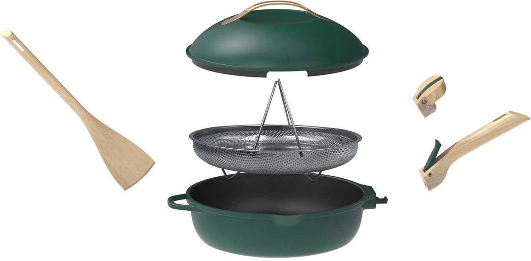 COOKUT - Die fabelhafte 8-in-1-Pfanne - Ein Utensil ersetzt Pfanne, Topf, Schmorpfanne, Schmortopf -