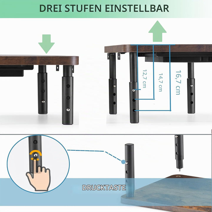 ETHU Dual Monitor Ständer, Höhenverstellbare Bildschirmerhöhung für 2 Monitore, Verstellbarer Monito