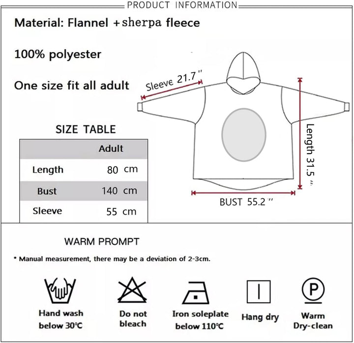 Queenshin Furry Orangener Fuchs Sweatshirt Kuscheldecke Flauschig Baumwolle Tragbare Decke Mit Ärmel