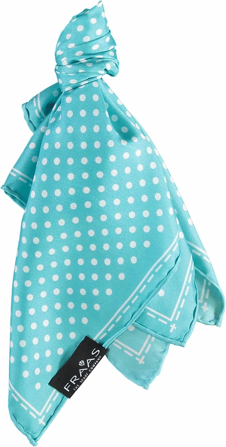 FRAAS Halstuch Damen gepunktet - 51 x 51 cm Grösse - Nickituch Seide - Seidentuch für Damen mit Polk