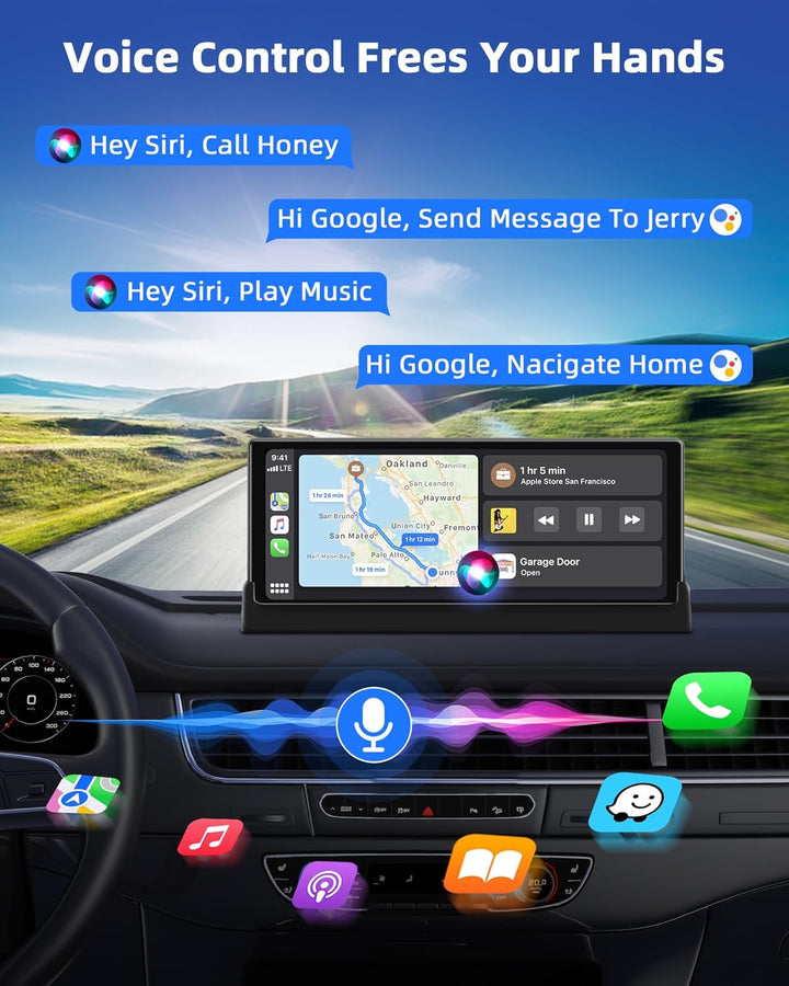 Jansite Carplay Android Auto Display mit Exklusive Halterung, 10,26 Zoll Touchscreen Car Play Bildsc