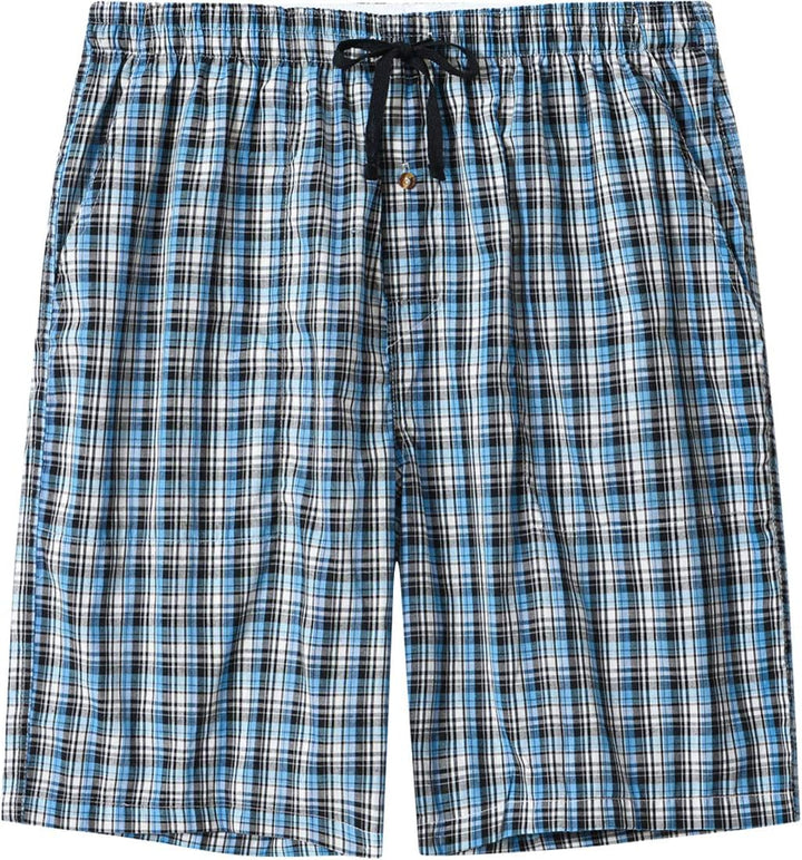 MoFiz Herren Kurze Pyjamahose Baumwolle Schlafshorts Karierte Schlafanzughose Freizeithose Karo Loun