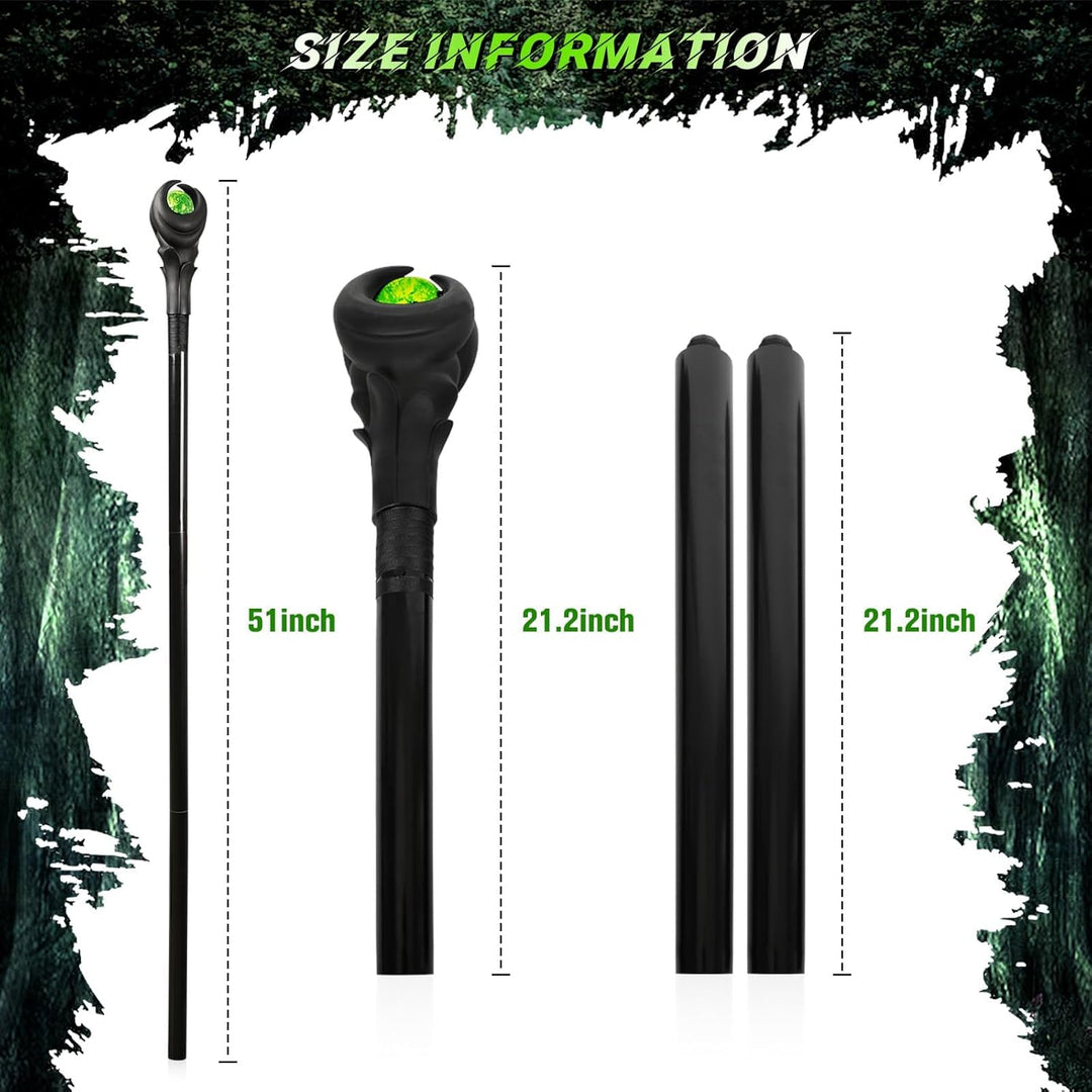 SINSEN Halloween LED Licht Maleficent Zauberstäbe Zauberer Zepter Zauberstab Cosplay Maleficent Stab