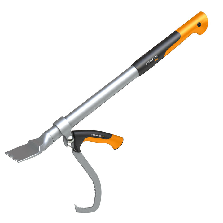 Fiskars Fällheber mit Hebehaken als Wendehilfe, Zur Holzbearbeitung, Länge: 70 cm, Schwarz/Orange/Si
