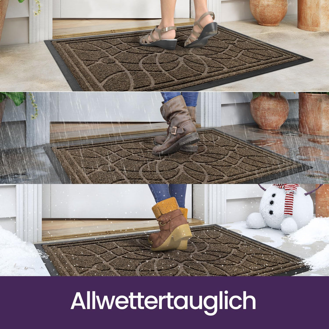 DEXI Fussmatte Aussen rutschfest 44×75 cm,Schmutzfangmatte Outdoor Waschbar,wetterfest Fussmatte aus