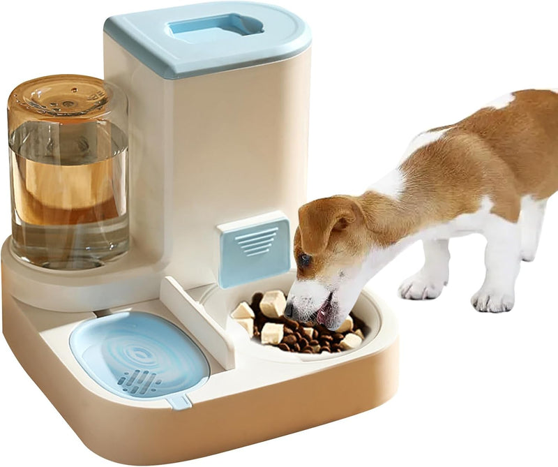 PETCUTE 2-in-1 Automatischer Futter und Wasserspender für Haustiere,Futterspender für Katzen mit gro