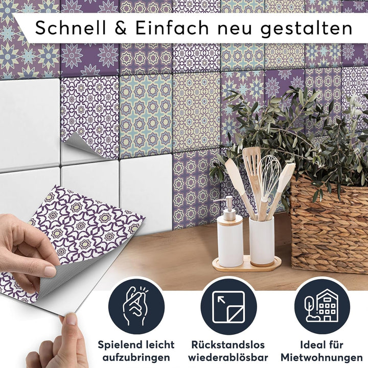 CREATISTO Mosaik Klebefliesen Stickerfliesen Fliesenfolie - Aufkleber Sticker für Wandfliesen I Kleb