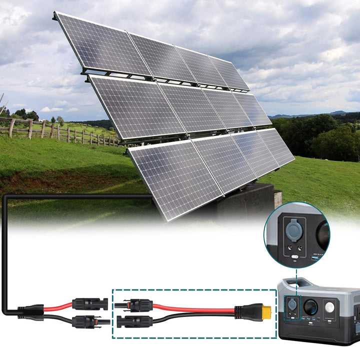 XT60-Stecker, MC4 auf XT60-Verlängerungskabel, 60 cm, XT60-Ladekabel, Solar auf XT60-Kabel, 10 AWG f